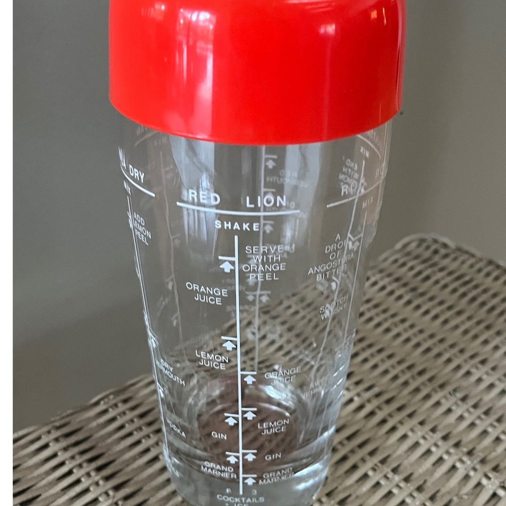 Vtg 1960s Mid-Century Italian Glass Recipe Cocktail Shaker Barware Per Alimenti - Picture 2 of 9
